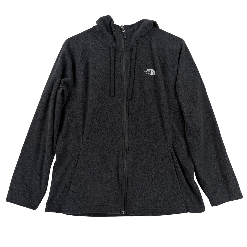 The North Face Jacket Womens Large Black Fleece Hooded Full Zip‎ Outdoor Warm